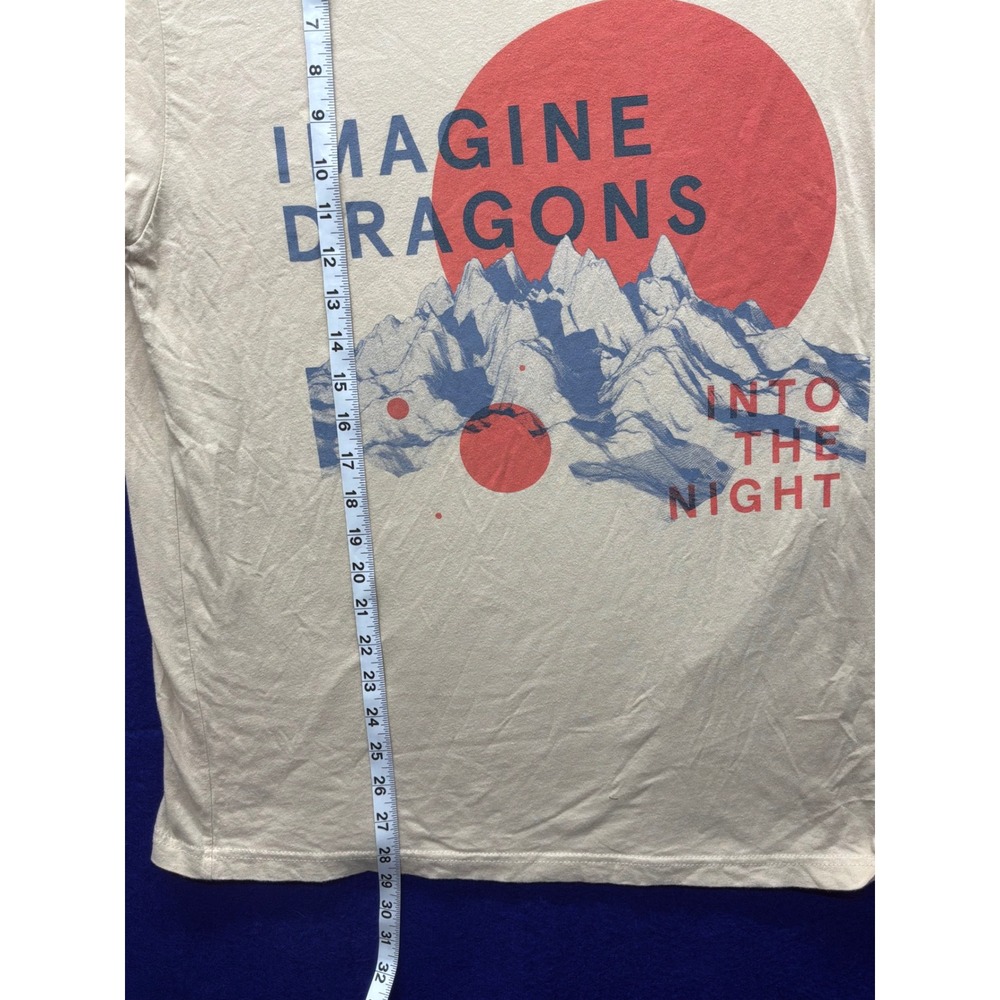 [Gorpcore] Mens Imagine Dragons Tour T-Shirt L Cream Into The Night 2014